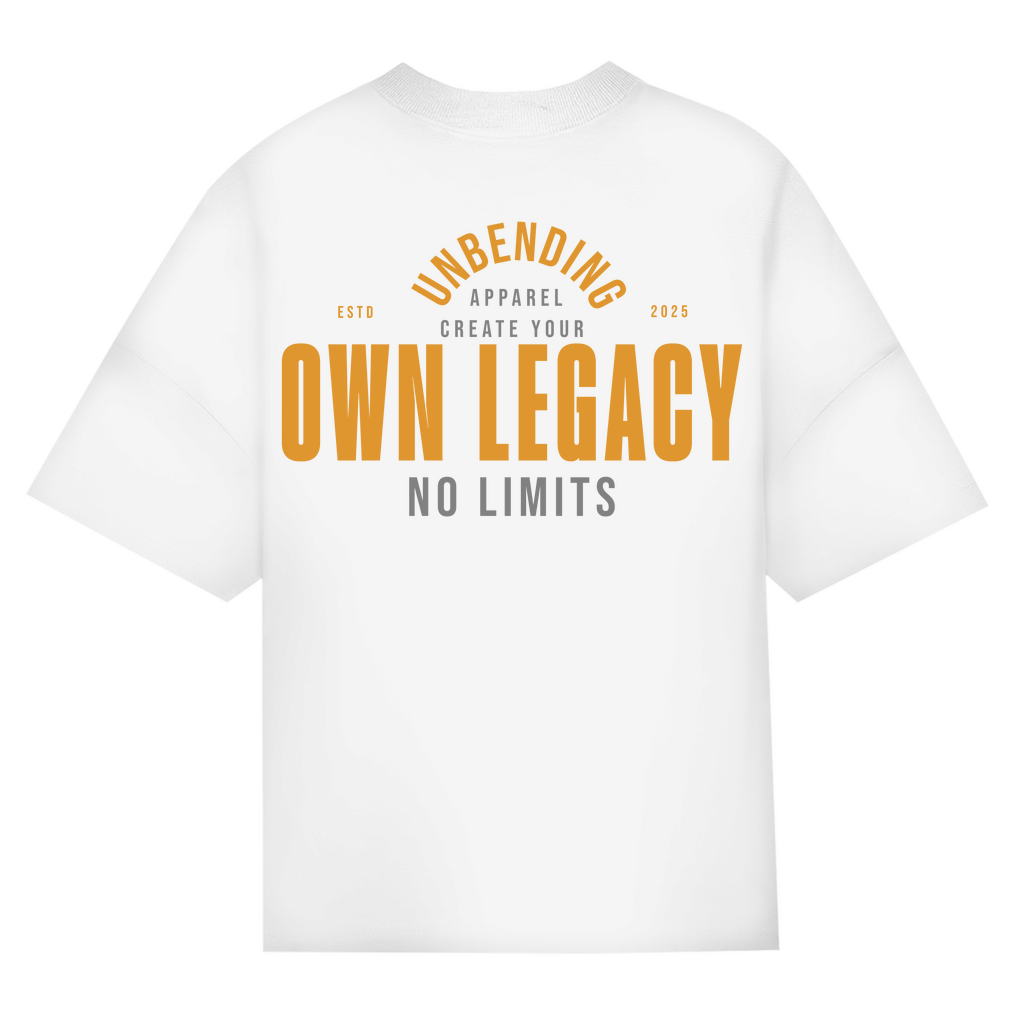 Oversize T-Shirt Unisex - Create Your Own Legacy - Orange/Grau Unbending Apparel