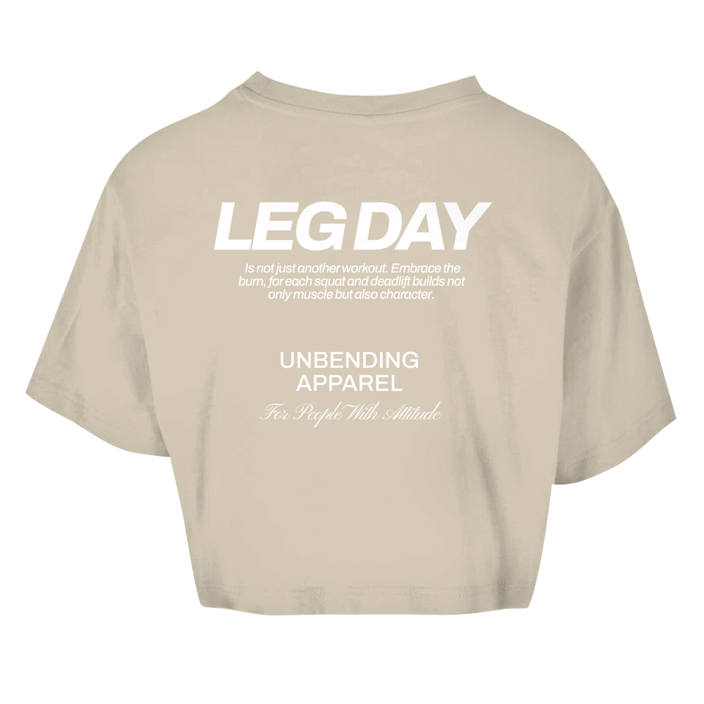 Oversize Crop Top - Leg Day - Weiß - Unbending Apparel