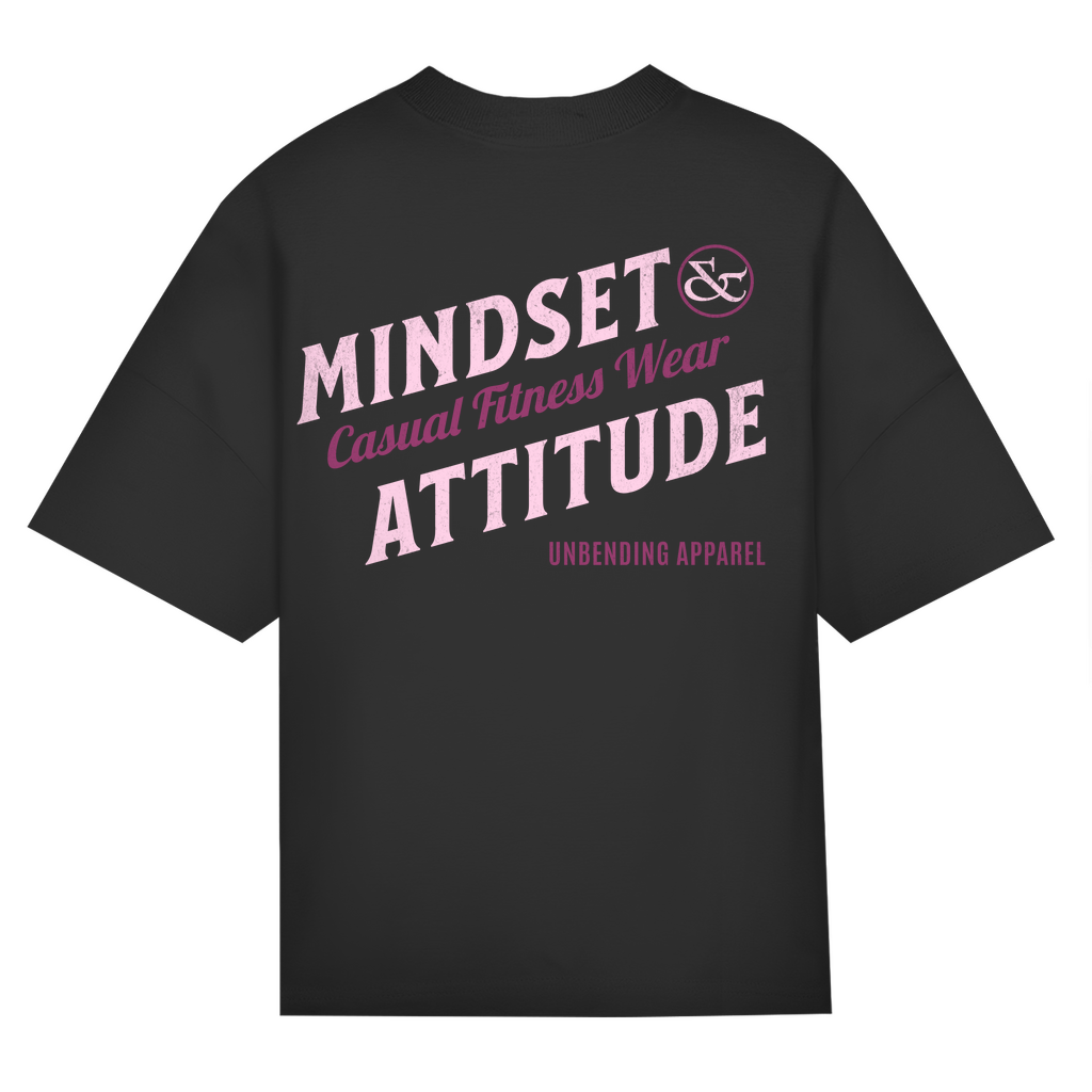 Oversize T-Shirt Unisex - Mindset And Attitude - Pink/Lila - Unbending Apparel