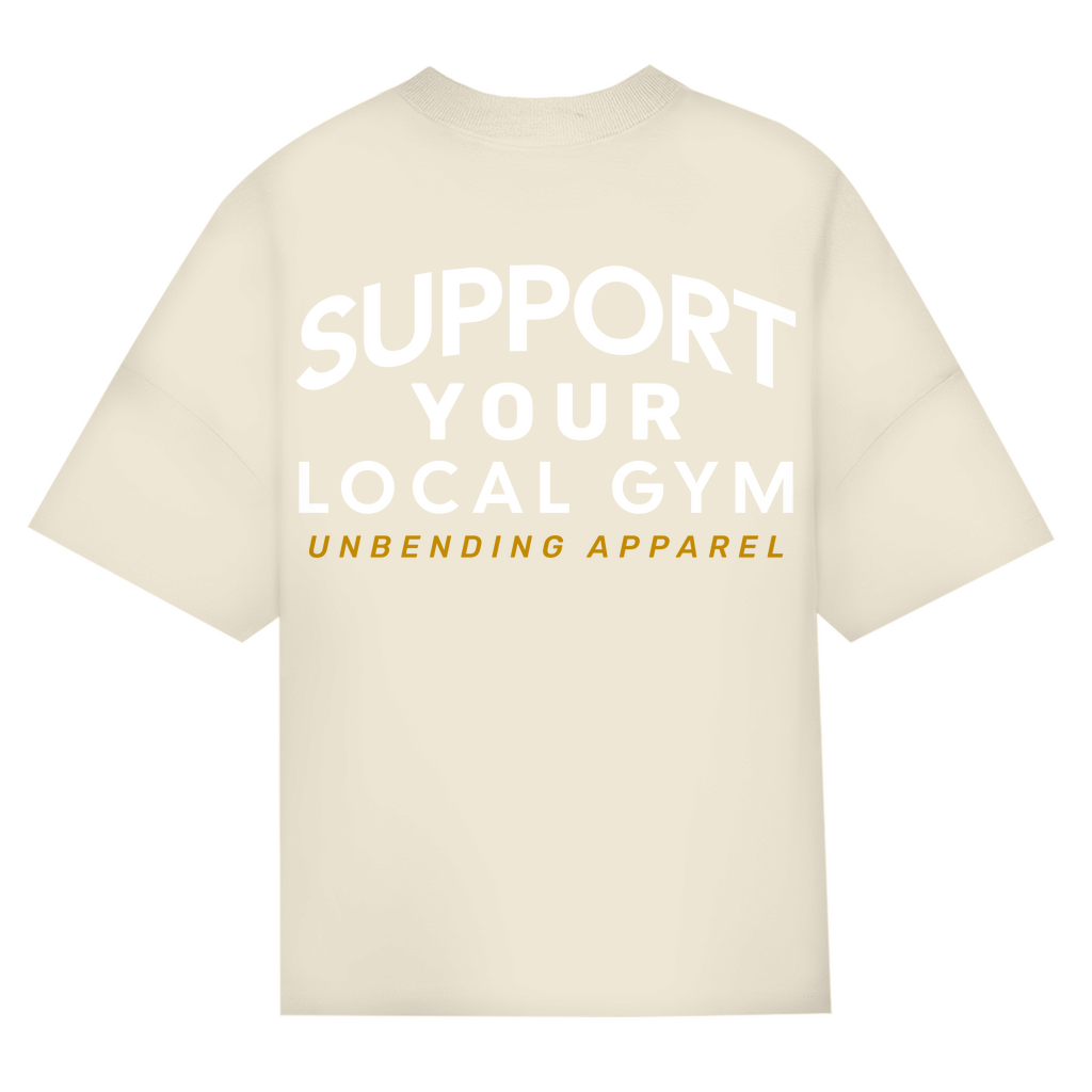 Oversize T-Shirt Unisex -Support Your Local Gym - weiß - Unbending Apparel