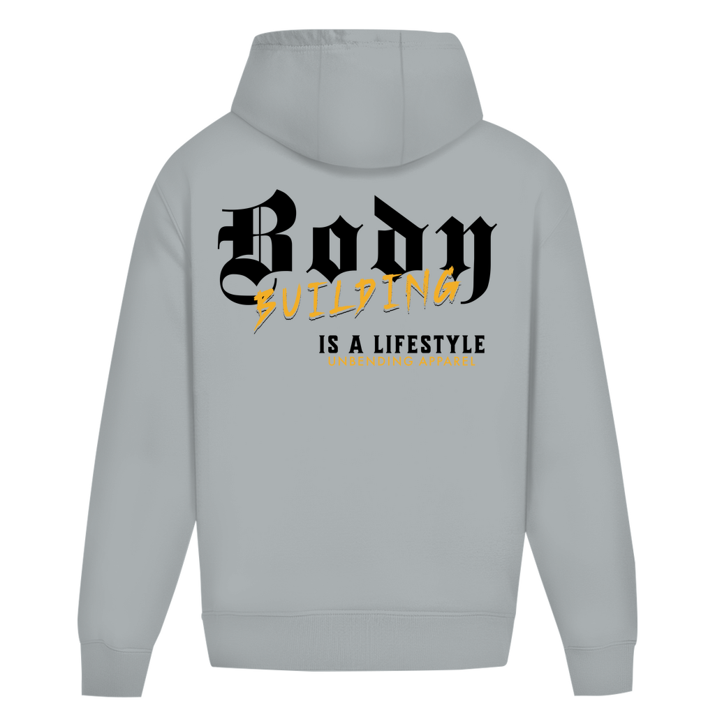 Oversize Hoodie Unisex - Bodybuilding Is A Lifestyle - Gelb - Unbending Apparel