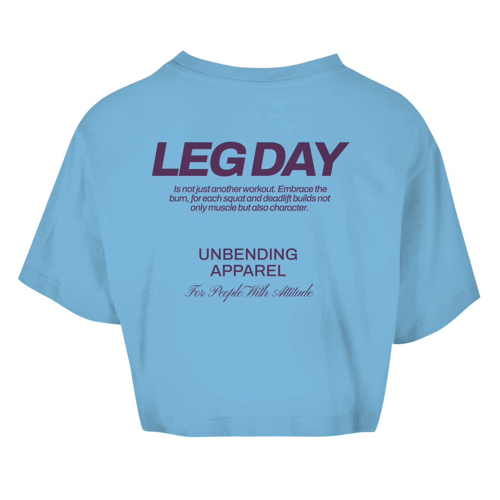 Oversize Crop Top - Leg Day - Lila - Unbending Apparel