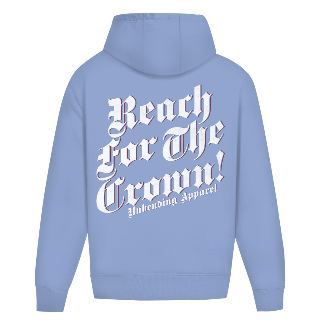 Oversize Hoodie Unisex - Reach For The Crown - Weiß - Unbending Apparel