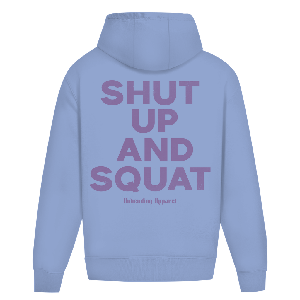 Oversize Hoodie Unisex - Shut Up And Squat - Lila - Unbending Apparel