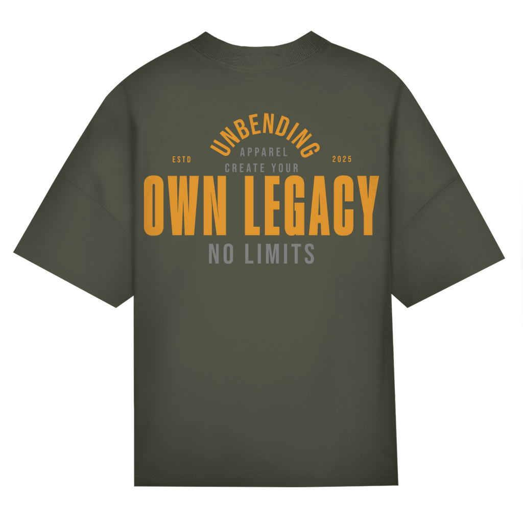 Oversize T-Shirt Unisex - Create Your Own Legacy - Orange/Grau Unbending Apparel