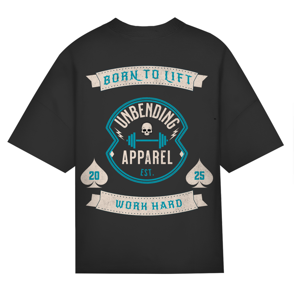 Oversize T-Shirt Unisex - Born To Lift - Grün/Beige - Unbending Apparel