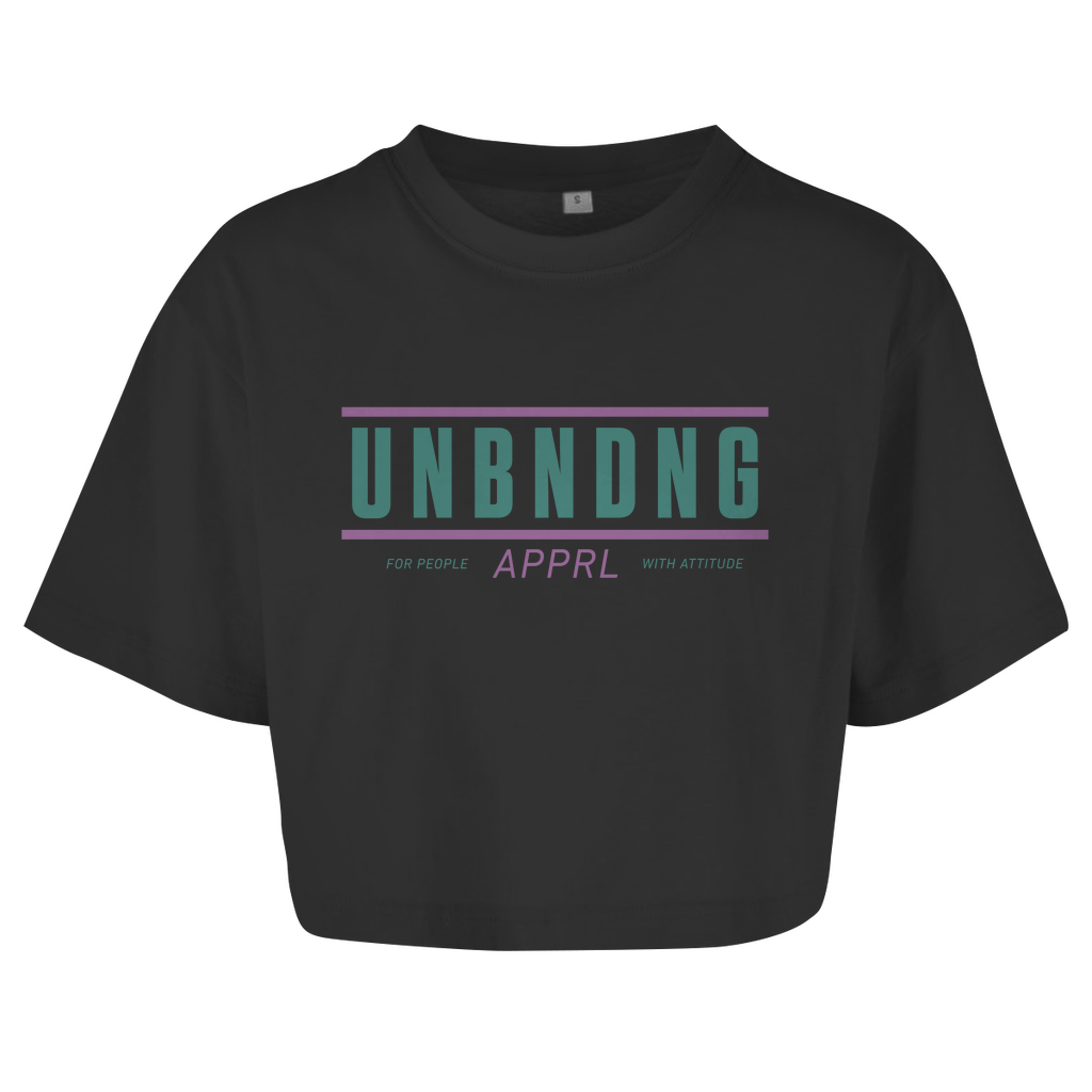 Oversize Crop Top - For People With Attitude - Grün/Lila - Unbending Apparel