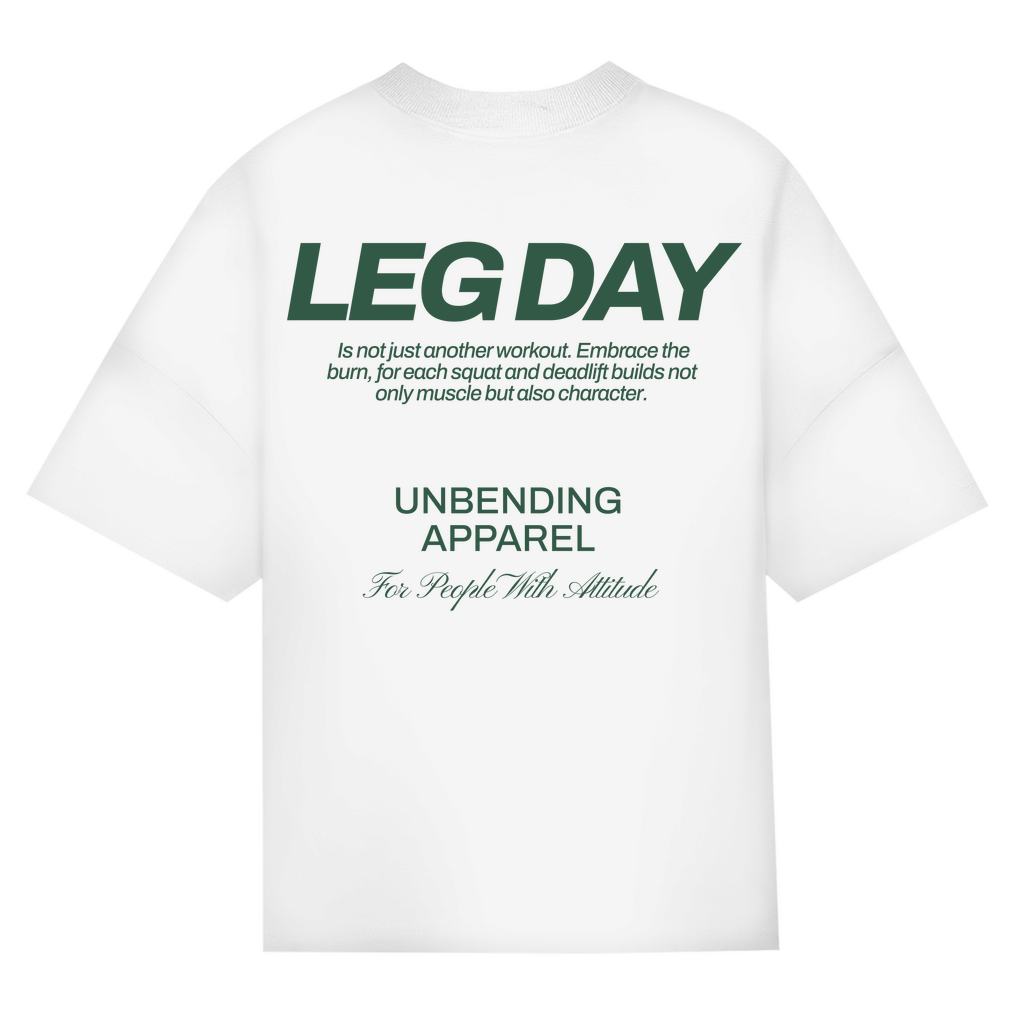 Oversize T-Shirt Unisex - Leg Day - Grün - Unbending Apparel