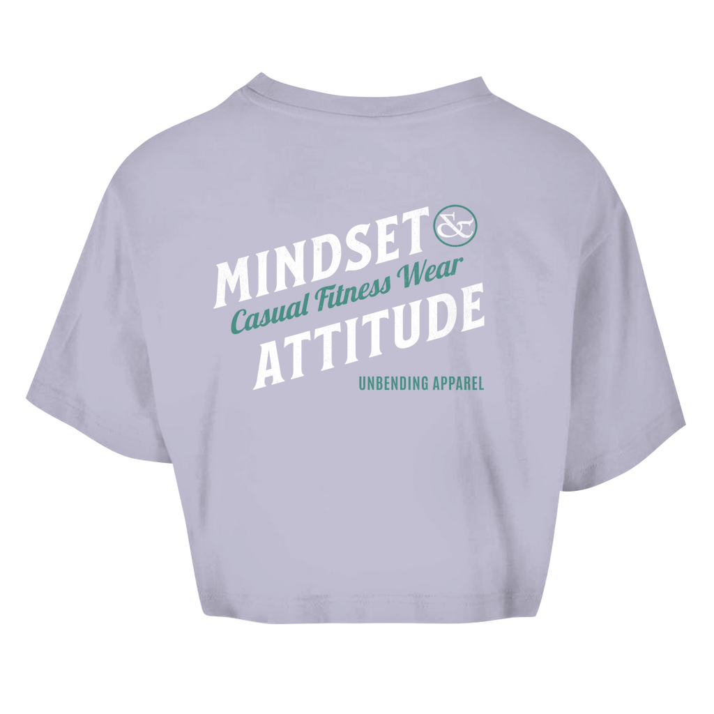 Oversize Crop Top - Mindset And Attitude - Grün/Weiß