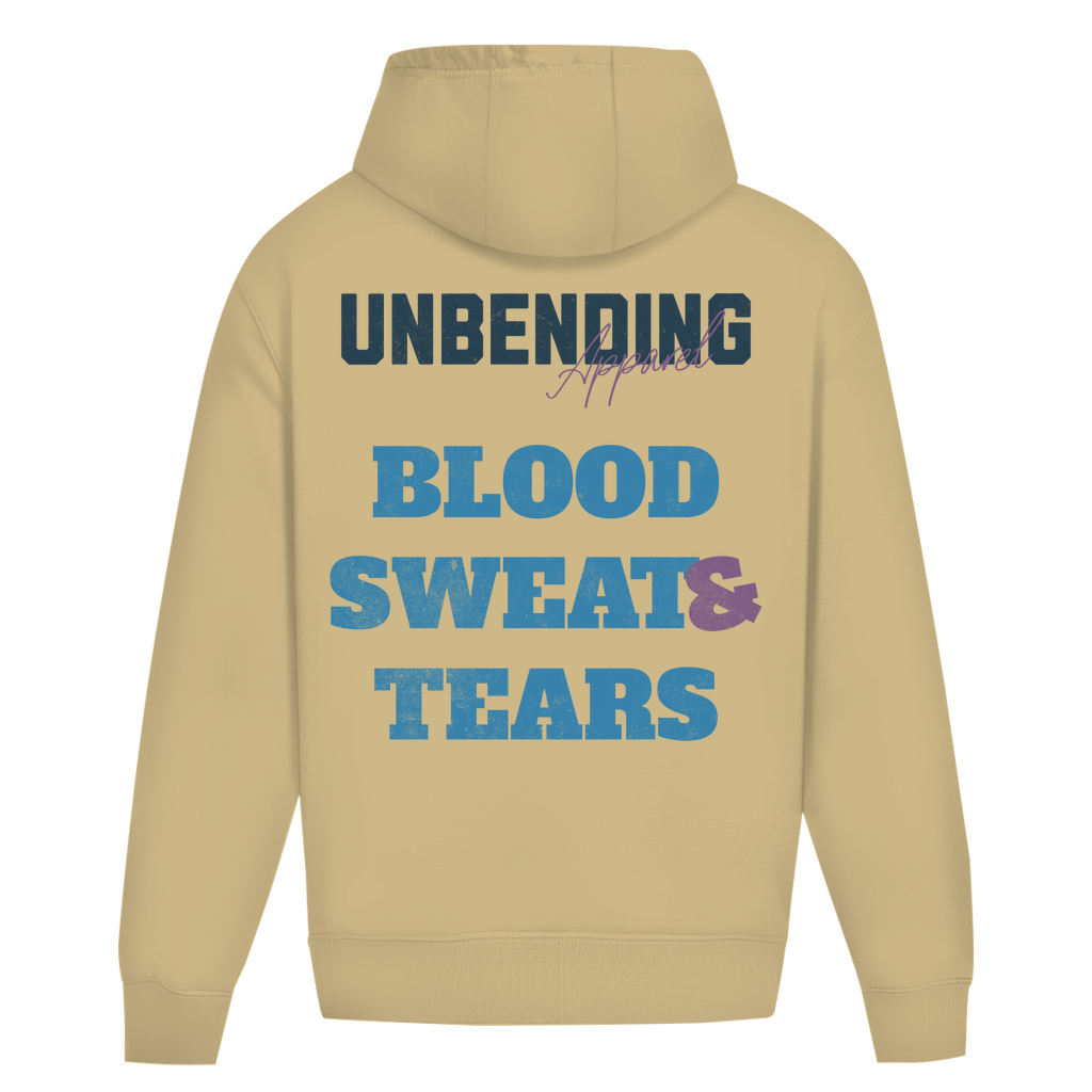 Oversize Hoodie Unisex - Blood Sweat And Tears - Blau - Unbending Apparel