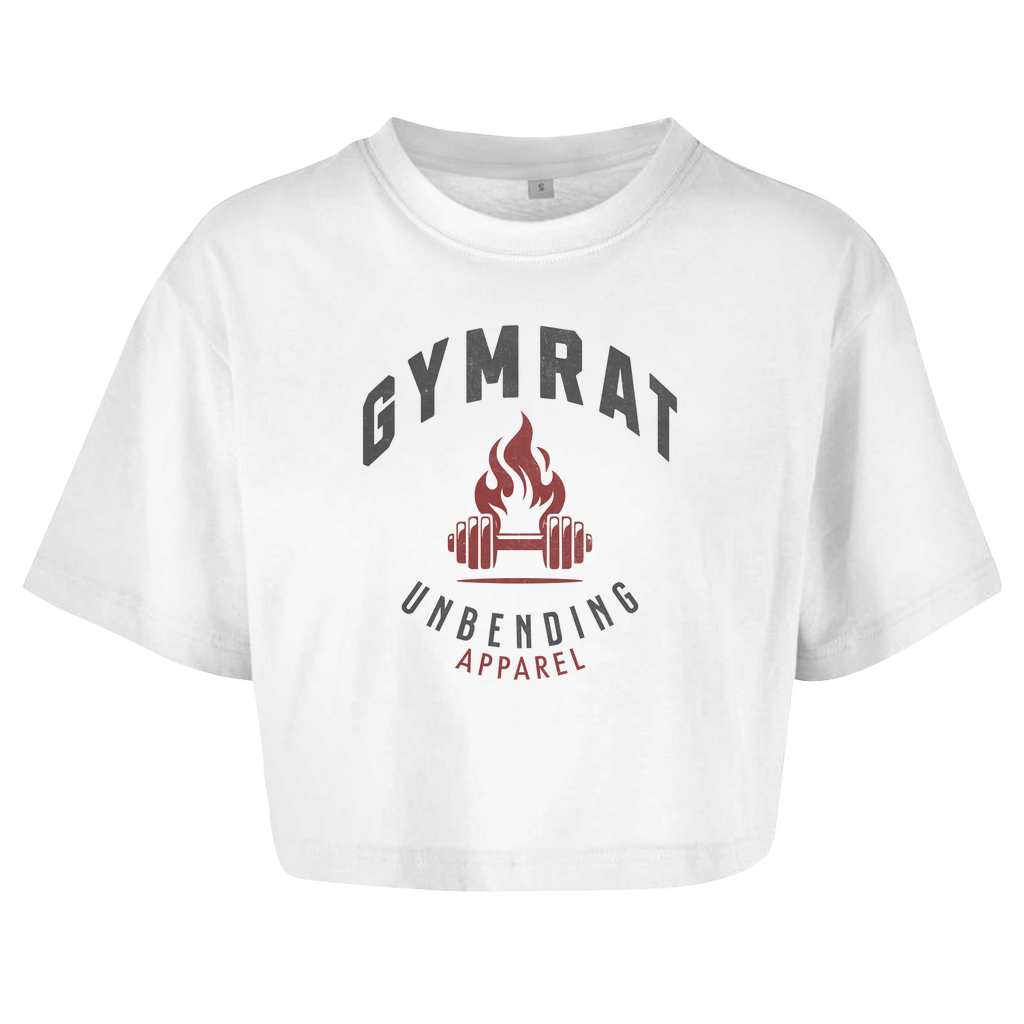 Oversize Crop Top - Gymrat - Grau/Rot - Unbending Apparel