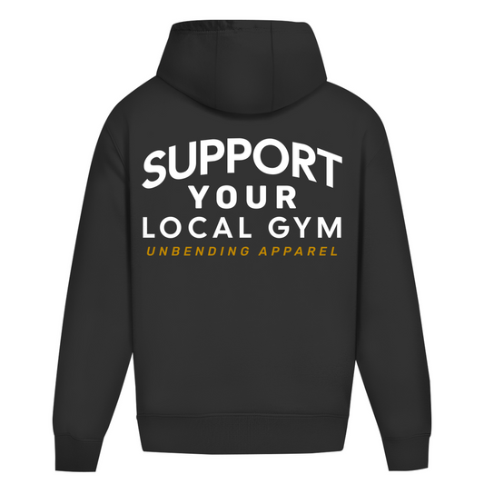 Oversize Hoodie Unisex - Support Your Local Gym - weiß - Unbending Apparel