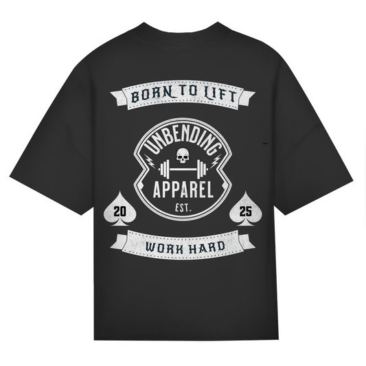 Oversize T-Shirt Unisex - Born To Lift - Weiß - Unbending Apparel