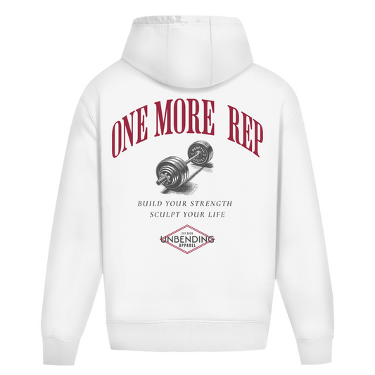 Oversize Hoodie Unisex -  One More Rep - Rot/Grau - Unbending Apparel