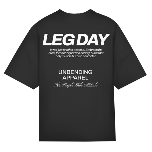 Oversize T-Shirt Unisex - Leg Day - Weiß - Unbending Apparel