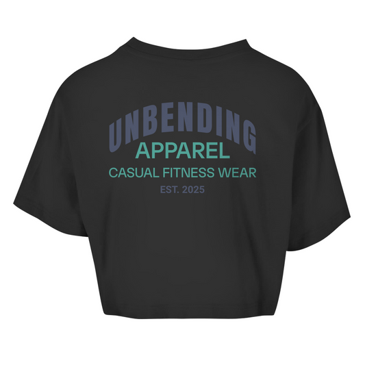 Oversize Crop Top - Casual Fitness Wear - Grün/Grau - Unbending Apparel