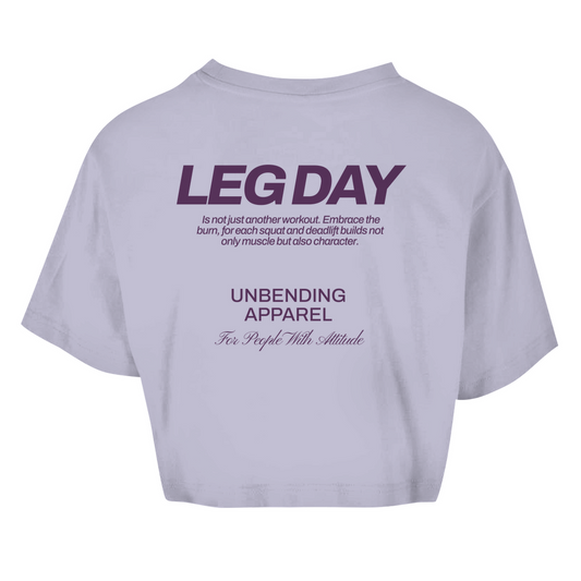 Oversize Crop Top - Leg Day - Lila - Unbending Apparel