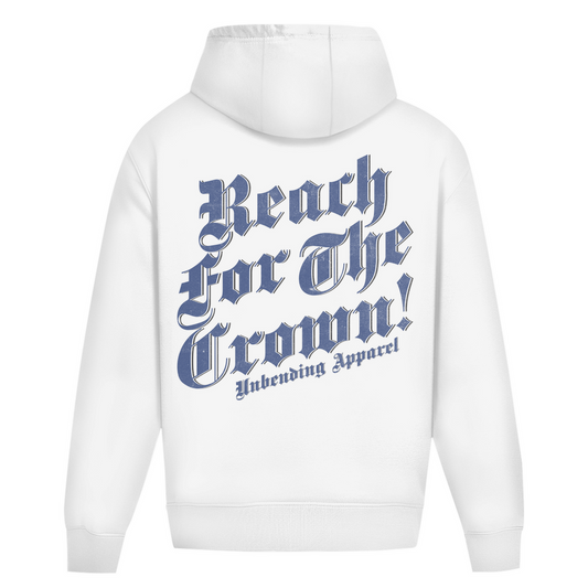 Oversize Hoodie Unisex -  Reach For The Crown - Weiß - Unbending Apparel