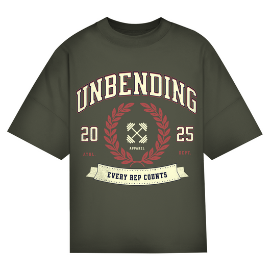 Oversize T-Shirt Unisex - Every Rep Counts - Rot/Beige - Unbending Apparel