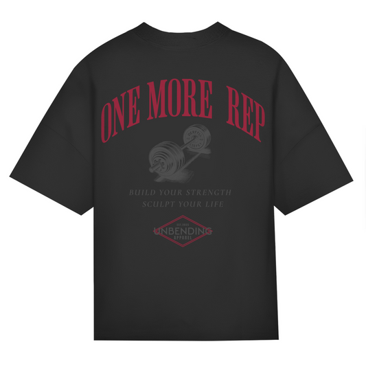 Oversize T-Shirt Unisex - One More Rep - Rot/Grau - Unbending Apparel