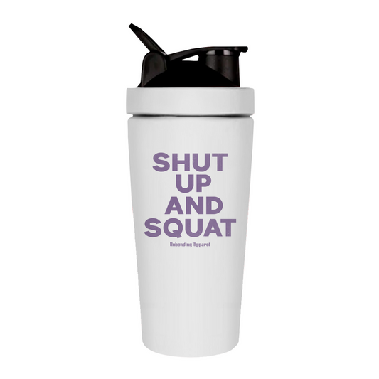 Gym Shaker - Shut Up And Squat - Lila - Unbending Apparel
