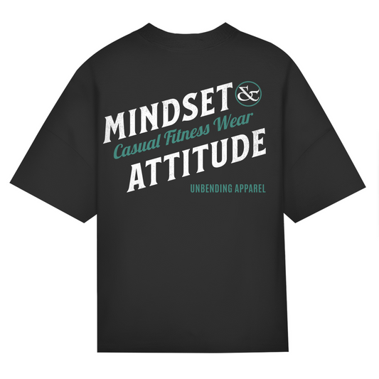 Oversize T-Shirt Unisex - Mindset And Attitude - Grün/Weiß