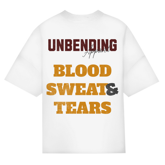 Oversize T-Shirt Unisex - Blood Sweat and Tears - Rot/Gelb - Unbending Apparel
