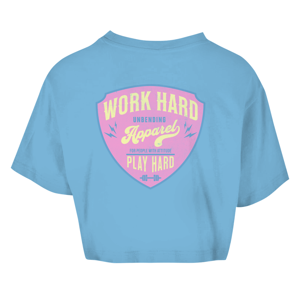 Oversize Crop - Top Work Hard Play Hard - Pink/Beige - Unbending Apparel