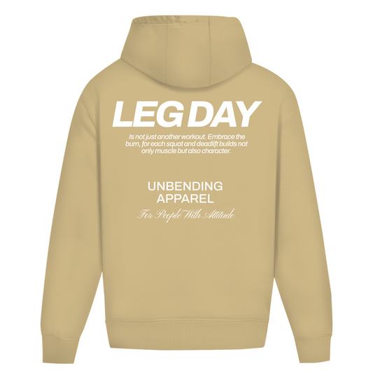 Oversize Hoodie Unisex - Leg Day - Weiß - Unbending Apparel