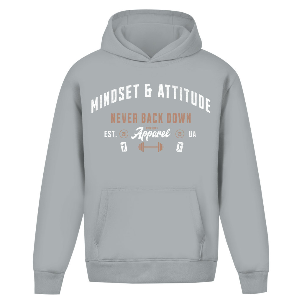 Oversize Hoodie Unisex - Mindset And Attitude - Braun/Weiß - Unbending Apparel