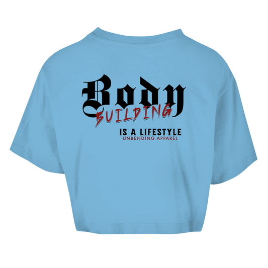 Oversize Crop Top - Bodybuilding Is A Lifestyle - Rot - Unbending Apparel