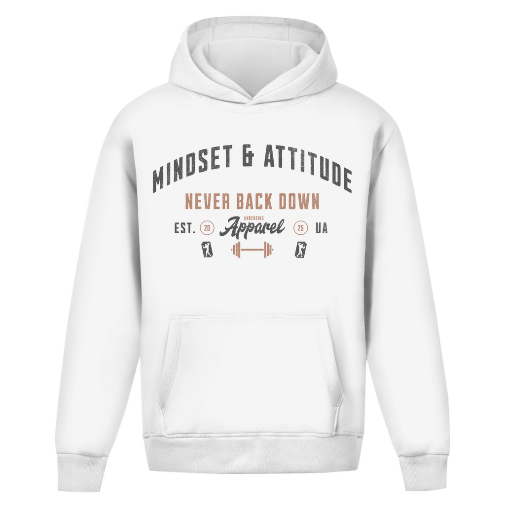Oversize Hoodie Unisex -  Mindset And Attitude - Grau/Braun - Unbending Apparel