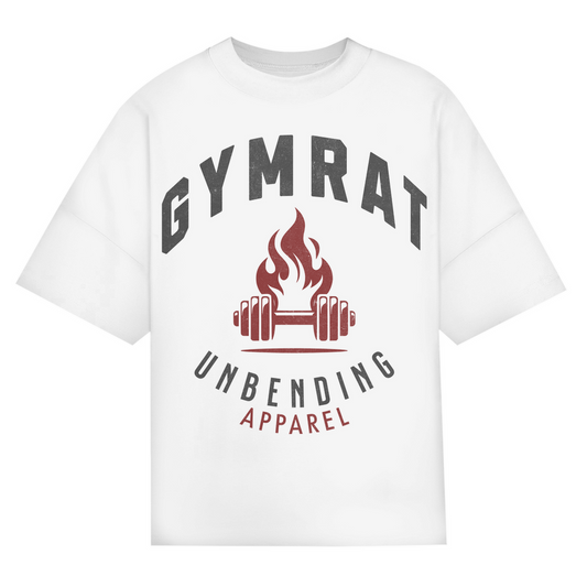 Oversize T-Shirt Unisex - Gymrat - Grau/Rot - Unbending Apparel