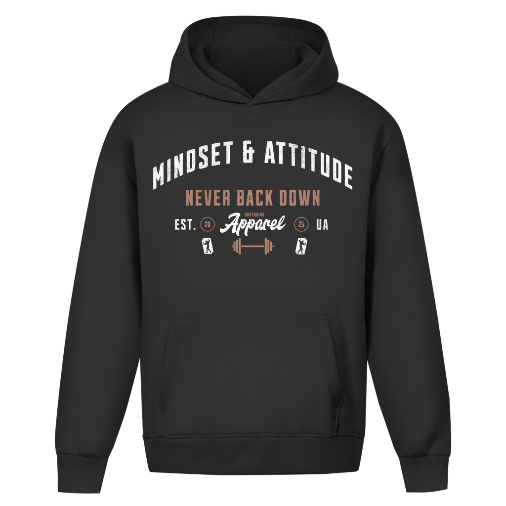 Oversize Hoodie Unisex - Mindset And Attitude - Braun/Weiß - Unbending Apparel