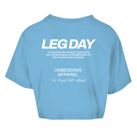 Oversize Crop Top - Leg Day - Weiß - Unbending Apparel