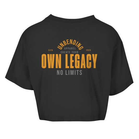 Oversize Crop Top - Create Your Own Legacy - Orange/Grau Unbending Apparel