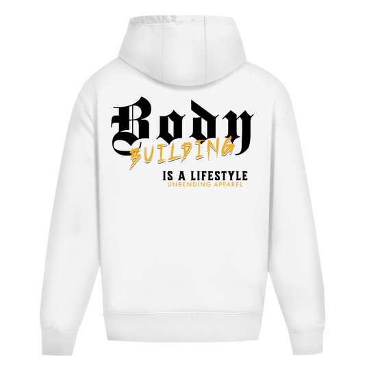 Oversize Hoodie Unisex - Bodybuilding Is A Lifestyle - Gelb - Unbending Apparel