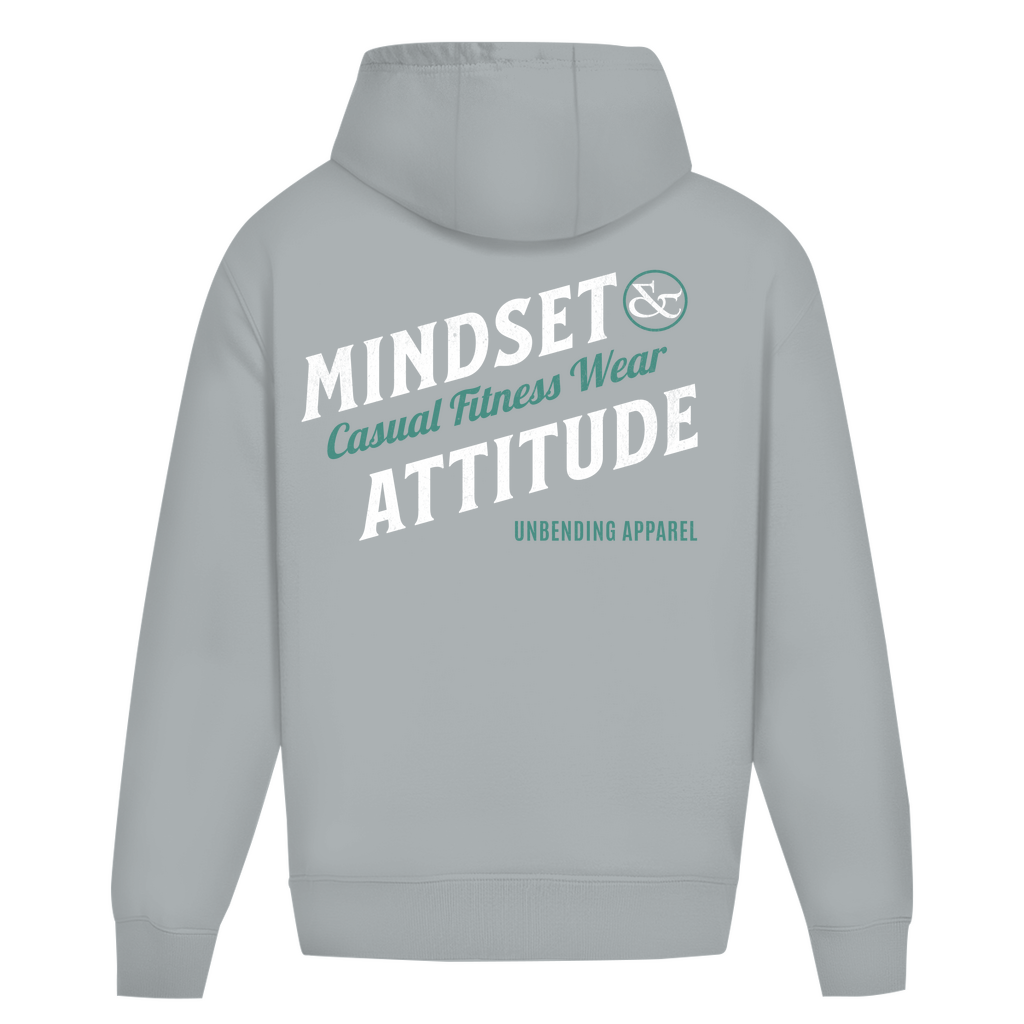 Oversize Hoodie Unisex - Mindset And Attitude - Grün/Weiß