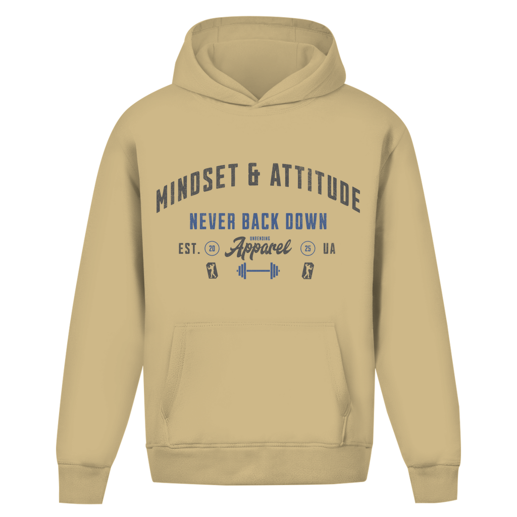 Oversize Hoodie Unisex - Mindset And Attitude - Blau/Grau - Unbending Apparel