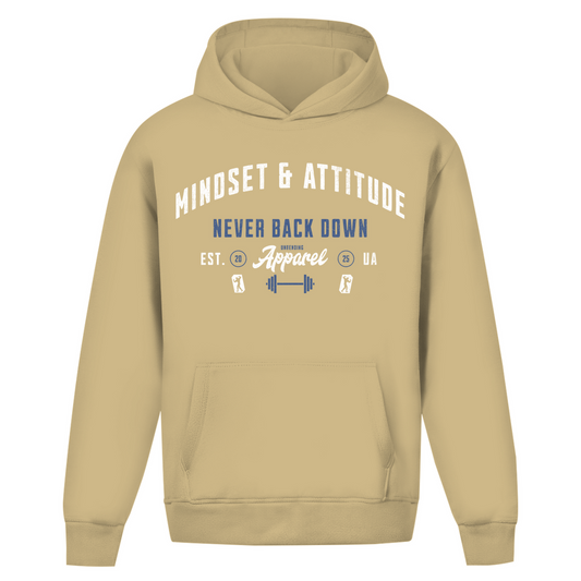 Oversize Hoodie Unisex -  Mindset And Attitude - Blau/Weiß - Unbending Apparel