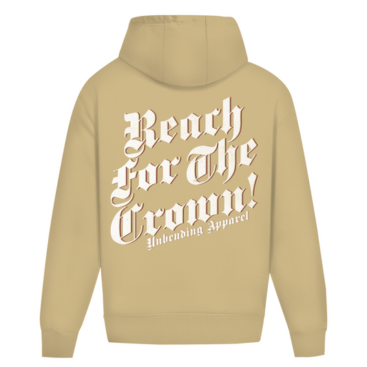 Oversize Hoodie Unisex - Reach For The Crown - Weiß - Unbending Apparel