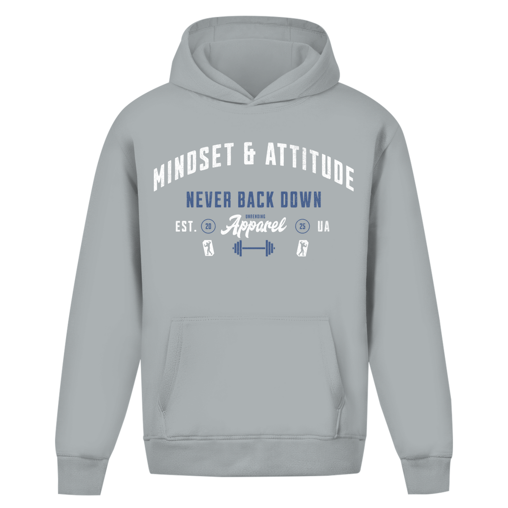 Oversize Hoodie Unisex -  Mindset And Attitude - Blau/Weiß - Unbending Apparel