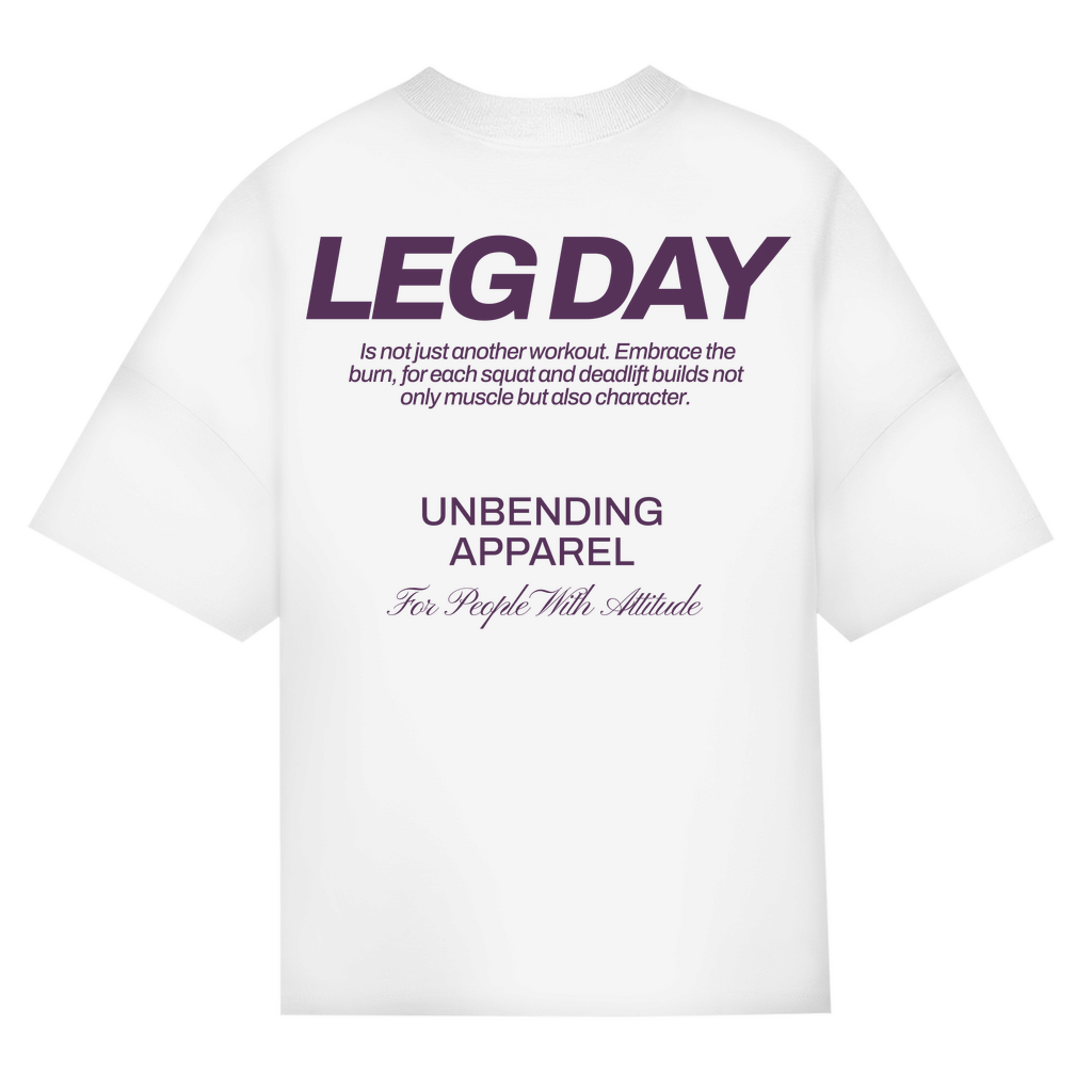 Oversize T-Shirt Unisex - Leg Day - Lila - Unbending Apparel