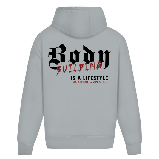 Oversize Hoodie Unisex - Bodybuilding Is A Lifestyle - Rot - Unbending Apparel