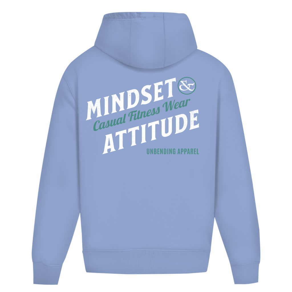 Oversize Hoodie Unisex - Mindset And Attitude - Grün/Weiß