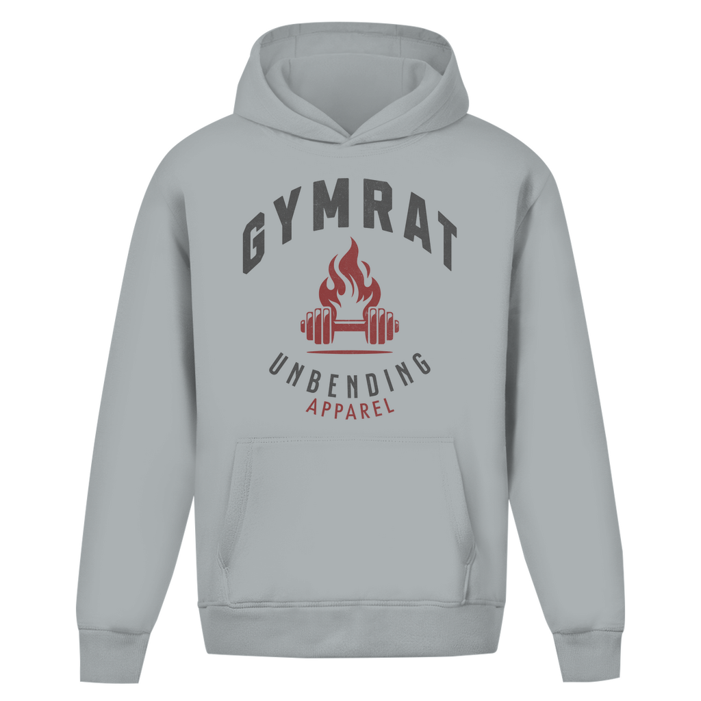 Oversize Hoodie Unisex -  Gymrat - Grau/Rot - Unbending Apparel