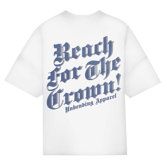 Oversize T-Shirt Unisex - Reach For The Crown - Weiß - Unbending Apparel