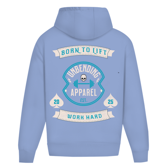Oversize Hoodie Unisex - Born To Lift - Grün/Beige - Unbending Apparel