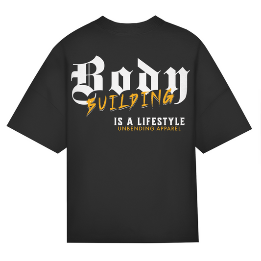 Oversize T-Shirt Unisex -  Bodybuilding Is A Lifestyle - Gelb/Weiß - Unbending Apparel