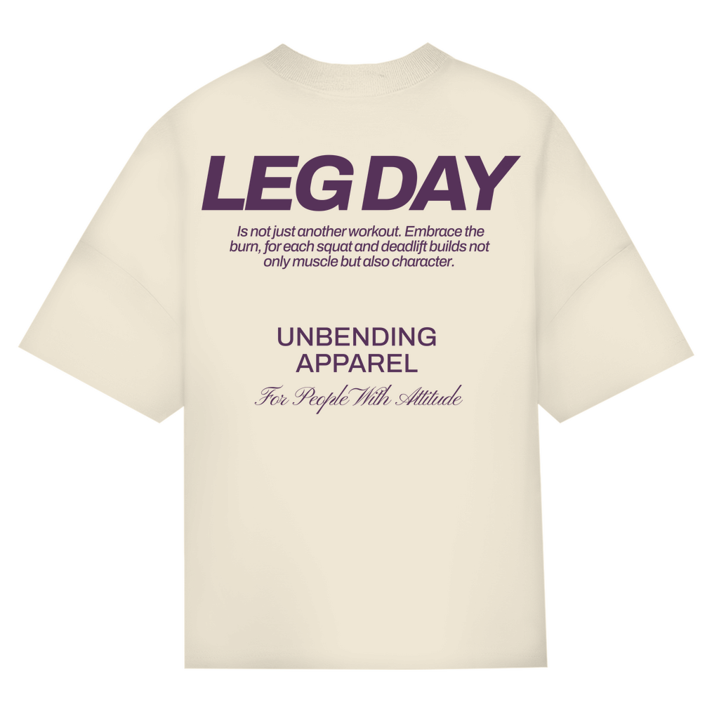 Oversize T-Shirt Unisex - Leg Day - Lila - Unbending Apparel